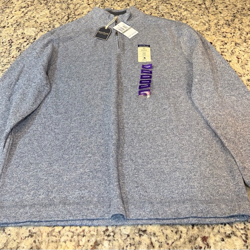 Method Men's Blue Quarter Zip-Up Sweater
